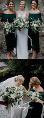 Off Shoulder Emerald Green Bridesmaid Dresses - RongMoon