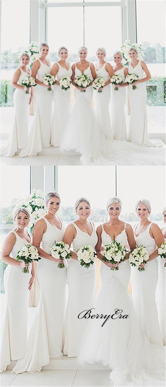 Elegant Long Mermaid Bridesmaid Dresses, Simple Bridesmaid Dresses - RongMoon