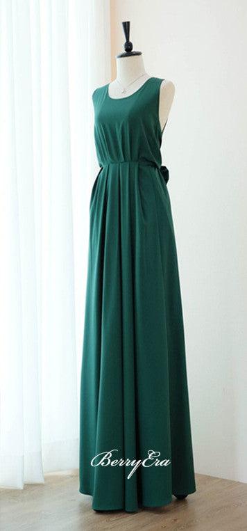 Sleeveless Emerald Green A-line Bridesmaid Dresses - RongMoon