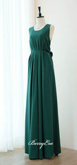 Sleeveless Emerald Green A-line Bridesmaid Dresses - RongMoon