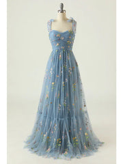 Prom Dresses Floral Dress Formal Floor Length Sleeveless Sweetheart Lace Backless with Pleats Ruched