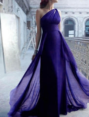 Mermaid / Trumpet Bridesmaid Dress Sweetheart Neckline / Spaghetti Strap Sleeveless Elegant Floor Length Stretch Chiffon with Solid Color - RongMoon
