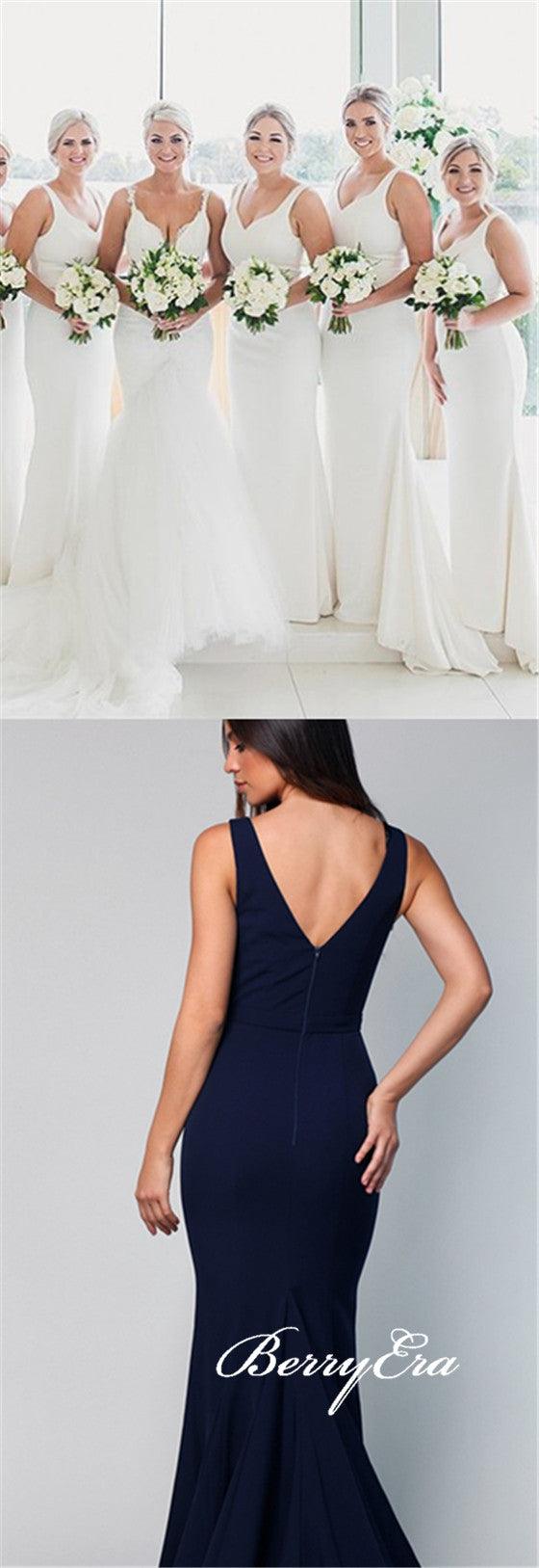 Elegant Long Mermaid Bridesmaid Dresses, Simple Bridesmaid Dresses - RongMoon