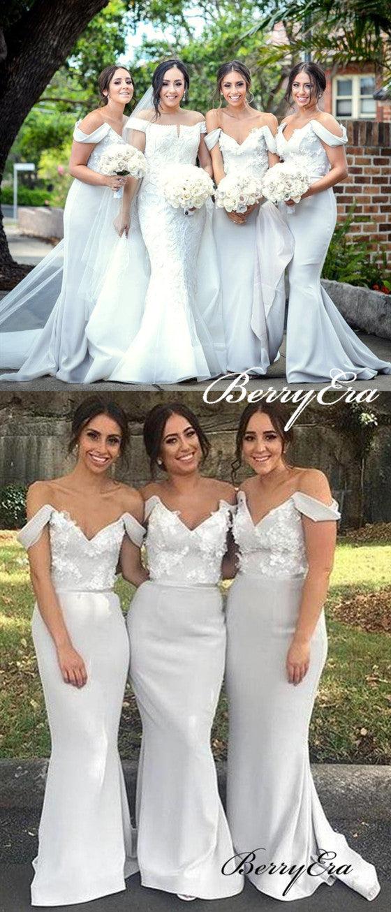 Off Shoulder Long Mermaid Apliques Bridesmaid Dresses - RongMoon