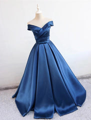 v neck off the shoulder long satin prom dresses ball gowns