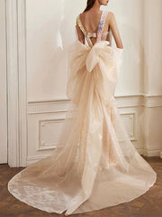 Trumpet Mermaid Sequin Prom Dress With Bowkno