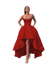 A-Line Prom Dresses Sexy Dress Prom Asymmetrical Sleeveless Off Shoulder Pocket Satin with Pocket