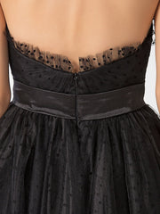Ball Gown Little Black Dress Dress Holiday Tea Length Sleeveless Sweetheart Tulle with Sash / Ribbon