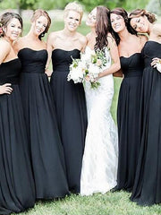 Black Princess  Sweetheart Chiffon Bridesmaid Dress