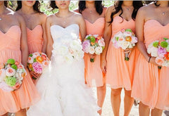 Sweetheart Short/Mini With Ruffles Bridesmaid Dress