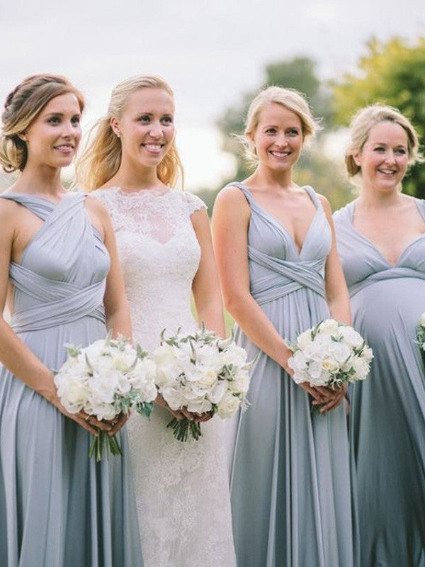 Halter Long Gray Chiffon Ruched Bridesmaid Dresses