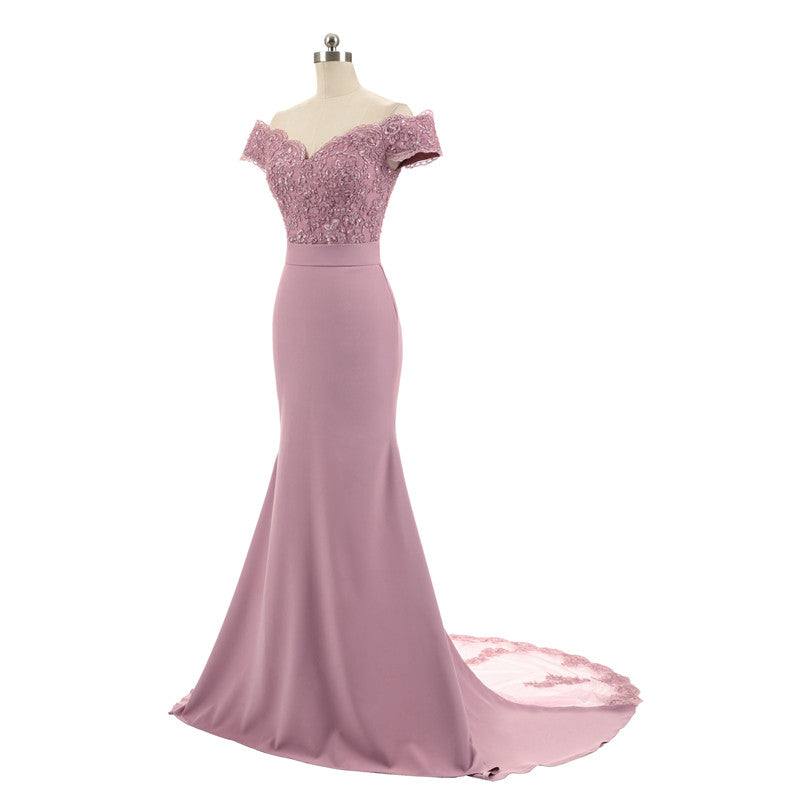 Golden Beaded Mermaid Bridesmaid Dresses Party Gowns - RongMoon