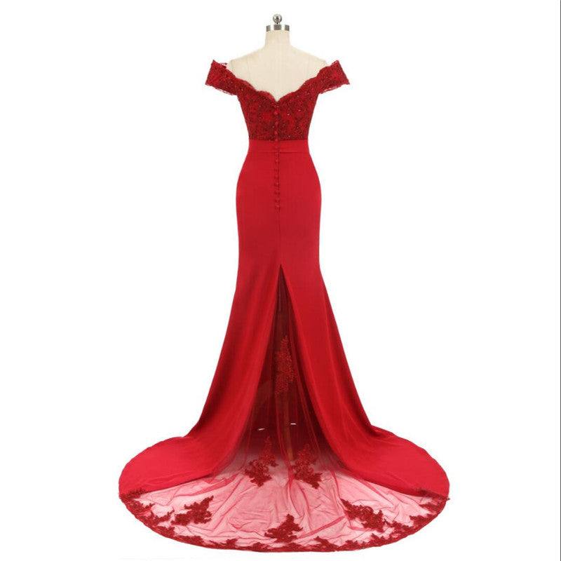 Golden Beaded Mermaid Bridesmaid Dresses Party Gowns - RongMoon