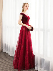 A-Line Prom Dresses Glittering Dress Engagement Floor Length Short Sleeve Jewel Neck Tulle with Pleats Crystals Pattern / Print