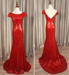 Silver Sequin Cap Sleeves Bridesmaid Dresses Floor Length