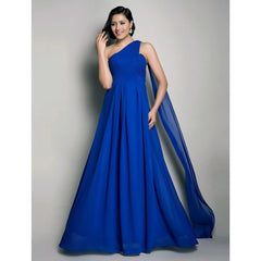 Sheath / Column Bridesmaid Dress One Shoulder Sleeveless Maternity Watteau Train / Floor Length Chiffon with Criss Cross / Draping - RongMoon