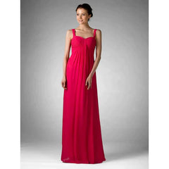 Sheath / Column Bridesmaid Dress Sweetheart Neckline / Off Shoulder Sleeveless Sexy Floor Length Chiffon with Ruched / Draping - RongMoon