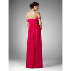 Sheath / Column Bridesmaid Dress Sweetheart Neckline / Off Shoulder Sleeveless Sexy Floor Length Chiffon with Ruched / Draping - RongMoon