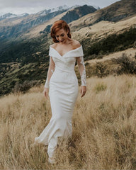 Mermaid Wedding Dresses Long Sleeves Off Shoulder