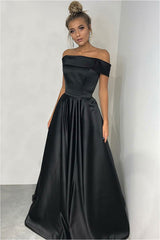 Modern Ball Gown Off-the-Shoulder Sweep Train Prom Dresses