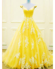 Elegant V-neck Off Shoulder Prom Dresses Ball Gowns